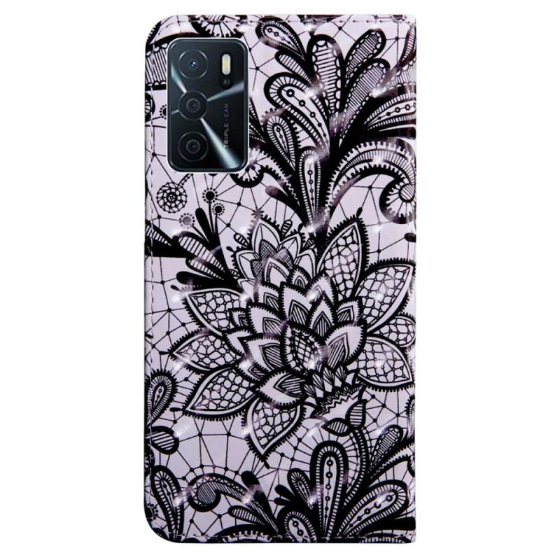 Capa De Couro Para Oppo A16 / A16s Totalmente Renda