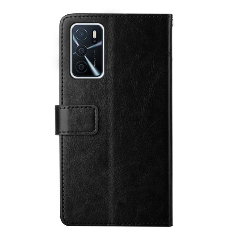 Capa Em Pele Para Oppo A16 / A16s Estilo Couro Geo Y Design