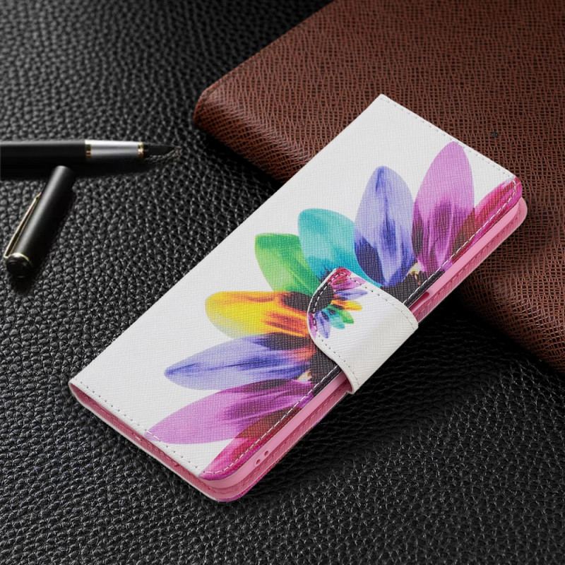 Capa Flip Para Oppo A16 / A16s Flor Aquarela