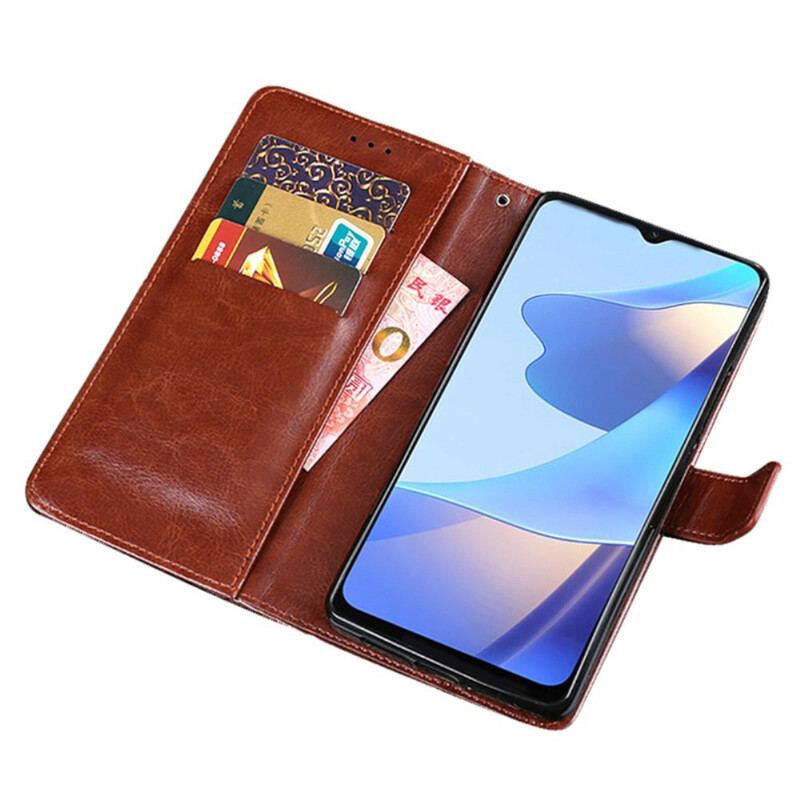 Capa Flip Para Oppo A16 / A16s Imitação De Couro Idewei