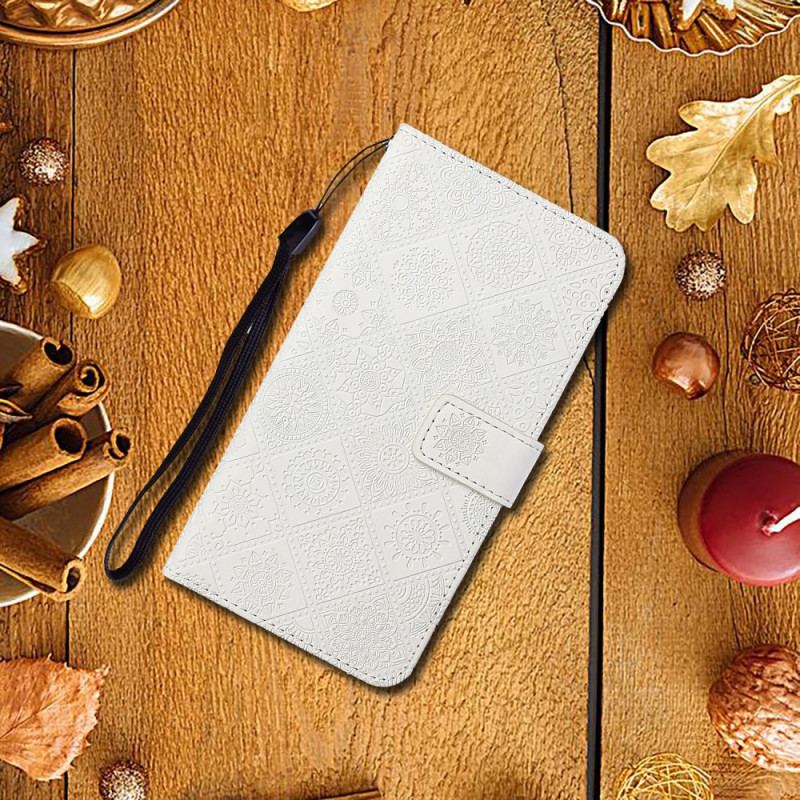 Capa Flip Para Oppo A16 / A16s Padrão De Tapeçaria