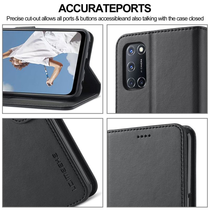 Capa Folio Para Oppo A16 / A16s Lc.imeeke Efeito Couro