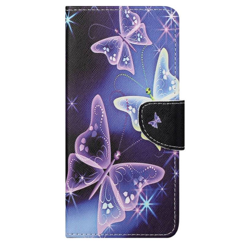 Capa De Couro Para Samsung Galaxy S23 Ultra 5G Borboletas Sublimes