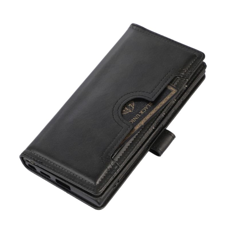 Capa De Couro Para Samsung Galaxy S23 Ultra 5G Cartões Múltiplos E Bolso Frontal
