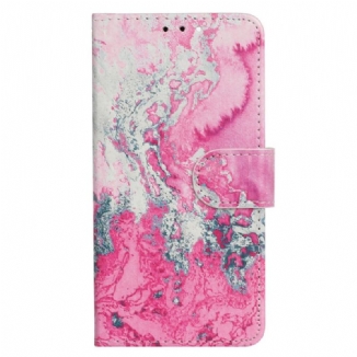 Capa De Couro Para Samsung Galaxy S23 Ultra 5G Mármore
