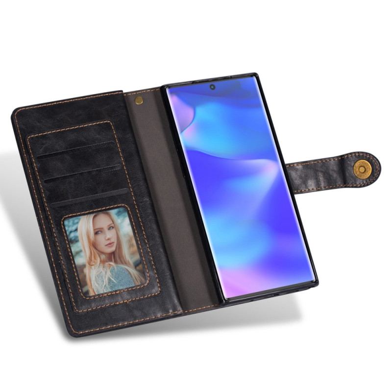 Capa De Couro Para Samsung Galaxy S23 Ultra 5G Capa Tipo Carteira Carteira Multifuncional
