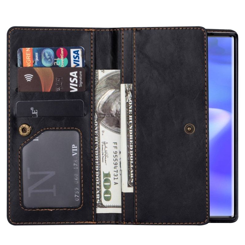 Capa De Couro Para Samsung Galaxy S23 Ultra 5G Capa Tipo Carteira Carteira Multifuncional