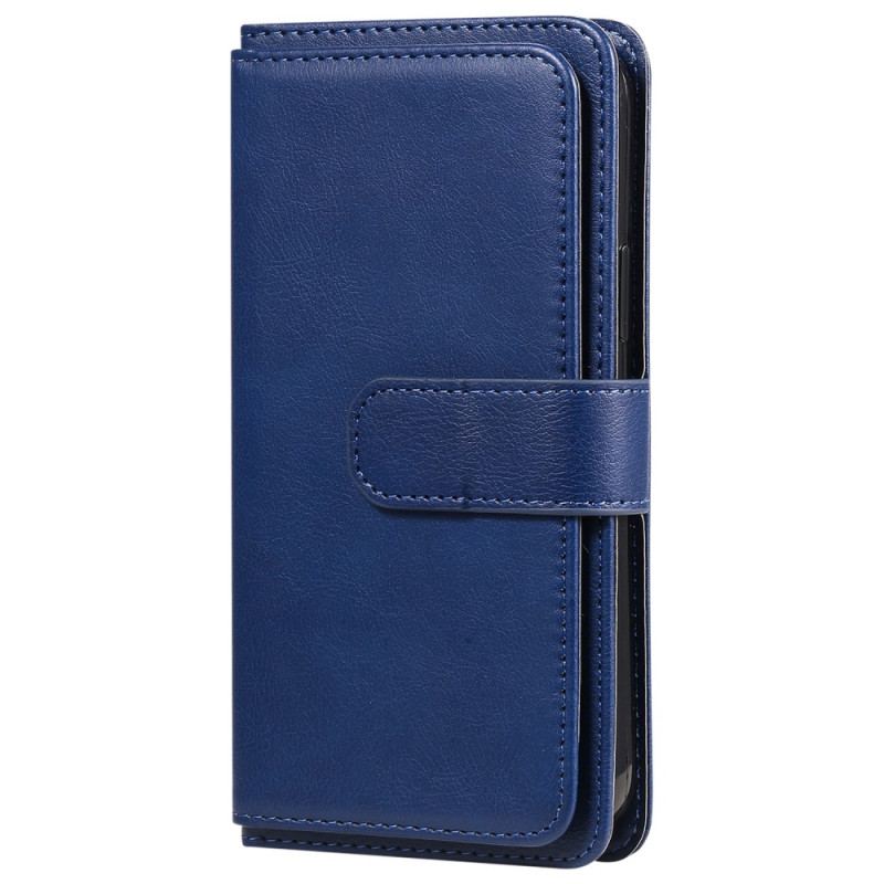 Capa Em Pele Para Samsung Galaxy S23 Ultra 5G Titular De Cartão Multifuncional Para 10