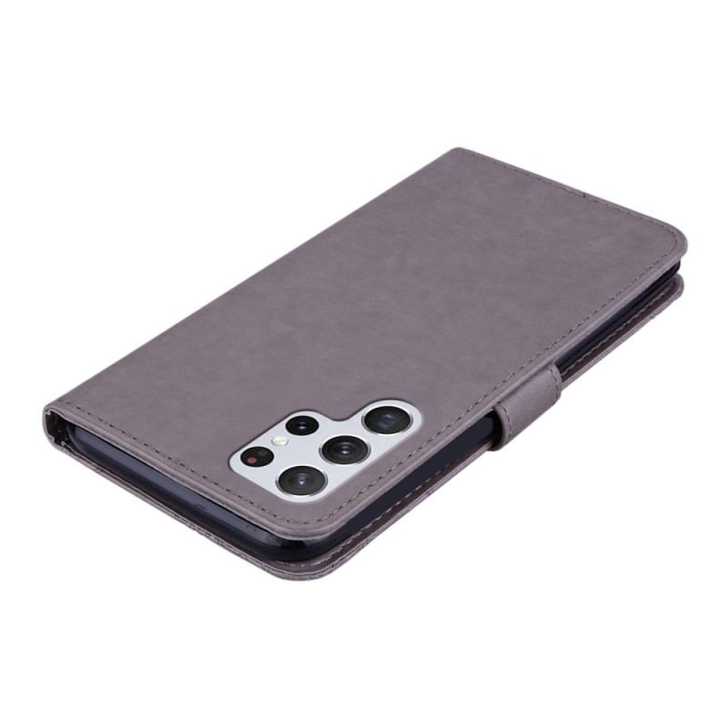 Capa Flip Para Samsung Galaxy S23 Ultra 5G Coruja Mandala E Cordão