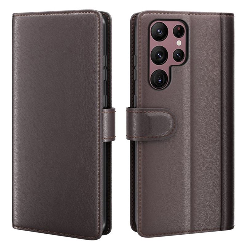 Capa Flip Para Samsung Galaxy S23 Ultra 5G Couro Legitimo