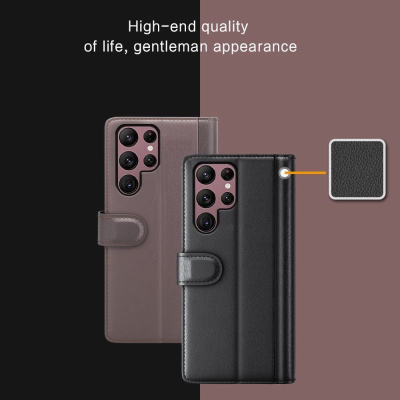 Capa Flip Para Samsung Galaxy S23 Ultra 5G Couro Legitimo