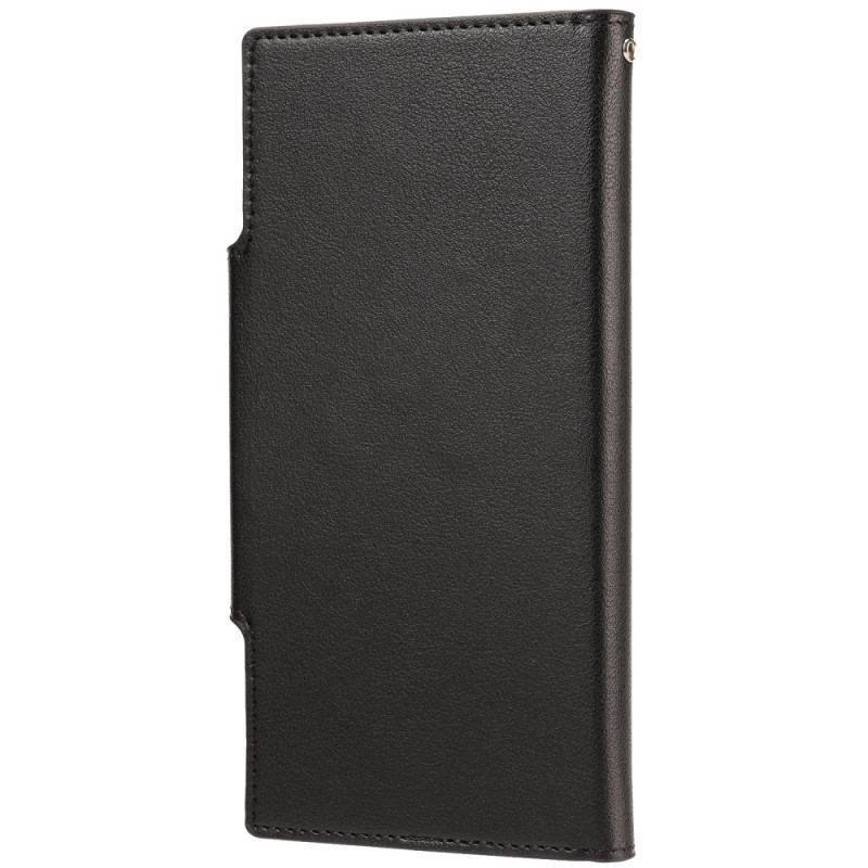 Capa Capa Flip Para Samsung Galaxy S23 Ultra 5G Fecho De Prata Destacável