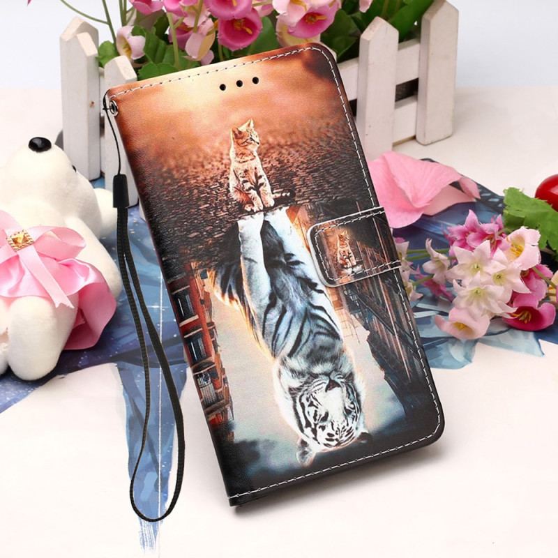 Capa Flip Para Samsung Galaxy S23 Ultra 5G Gatinho