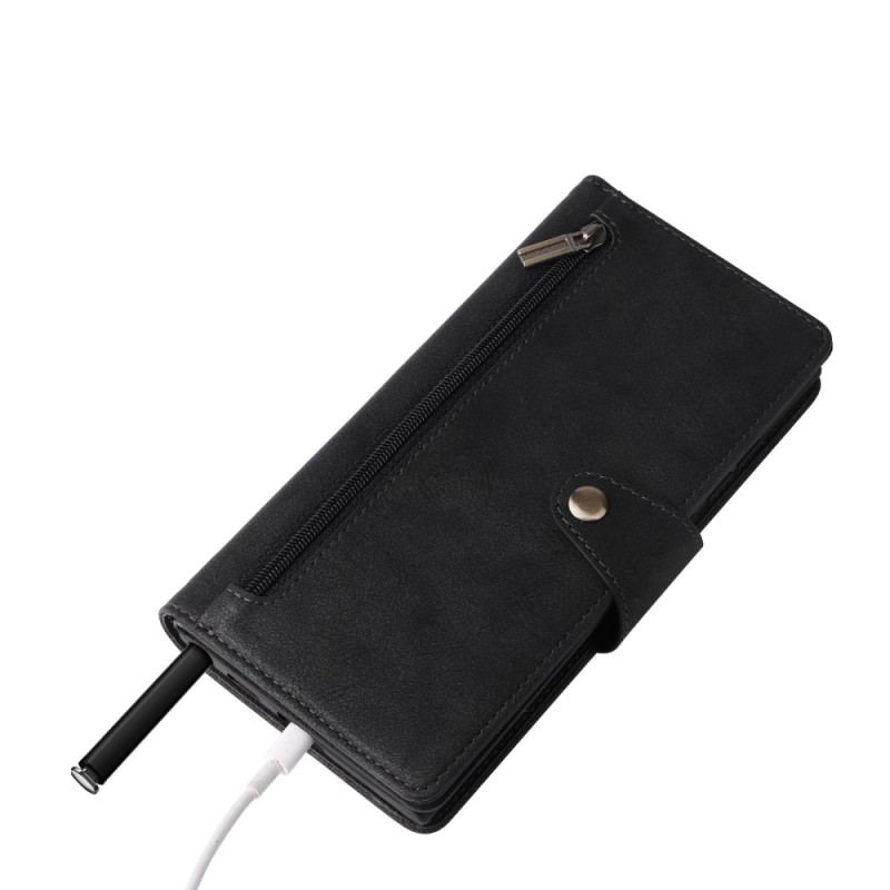 Capa Flip Para Samsung Galaxy S23 Ultra 5G Multi-cartões E Carteira