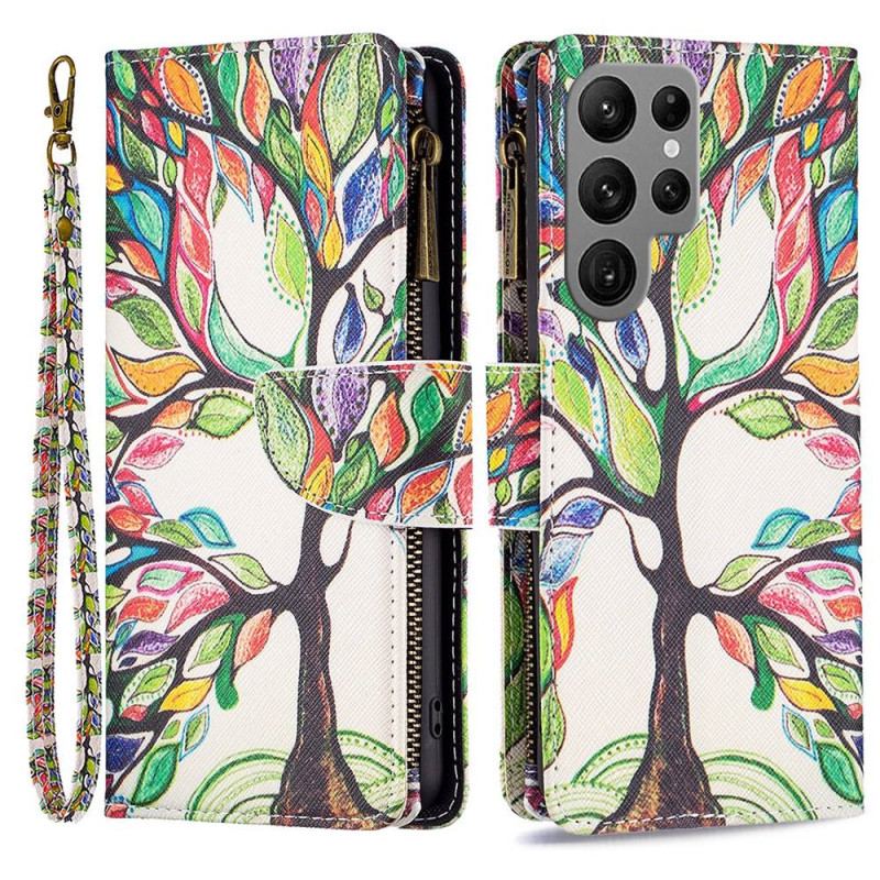 Capa Flip Para Samsung Galaxy S23 Ultra 5G Capa Tipo Carteira Carteira De Árvore