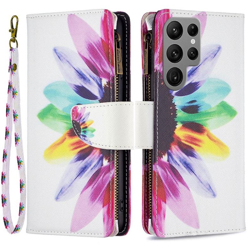 Capa Flip Para Samsung Galaxy S23 Ultra 5G Capa Tipo Carteira Carteira De Flores