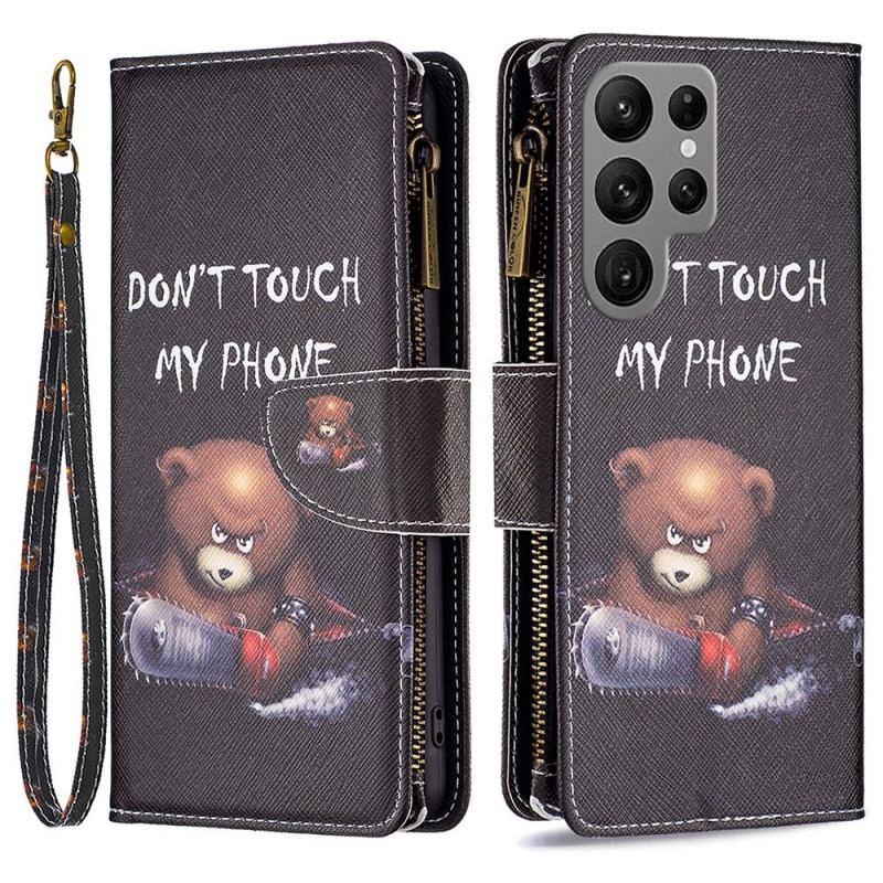 Capa Flip Para Samsung Galaxy S23 Ultra 5G Capa Tipo Carteira Carteira De Urso