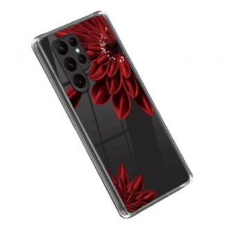 Capa Para Samsung Galaxy S23 Ultra 5G Flores Vermelhas