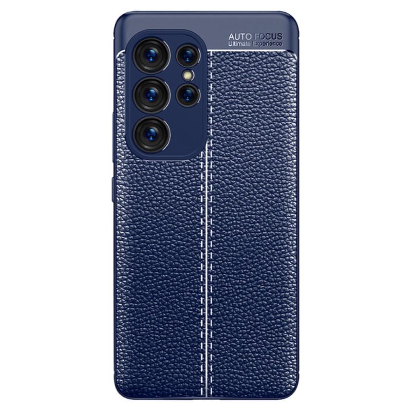 Capa Para Samsung Galaxy S23 Ultra 5G Linha Dupla Efeito Couro Litchi
