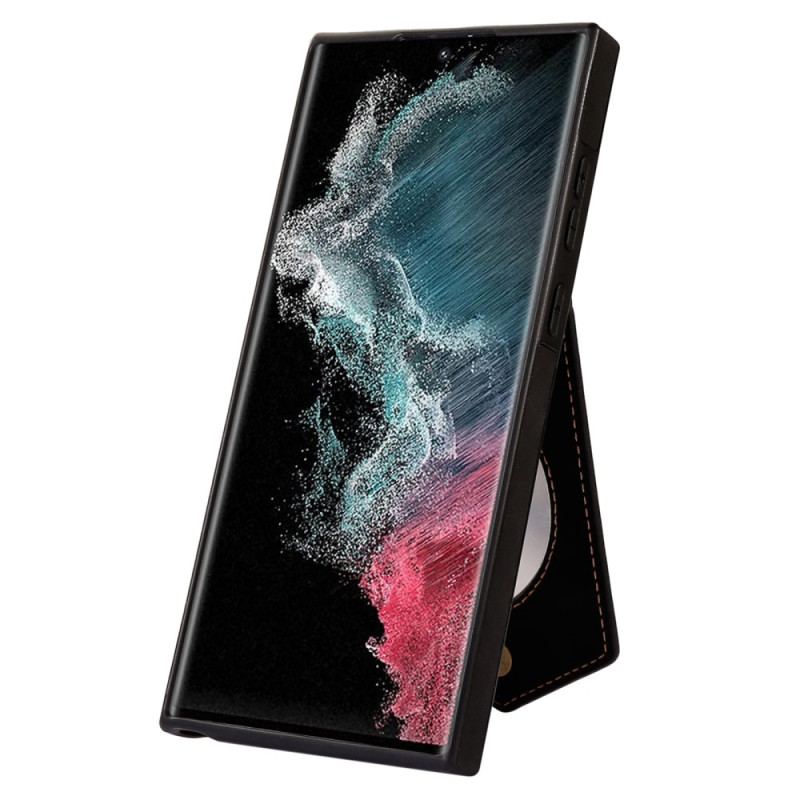Capa Para Samsung Galaxy S23 Ultra 5G Titular De Cartão Rfid Com Alça De Ombro
