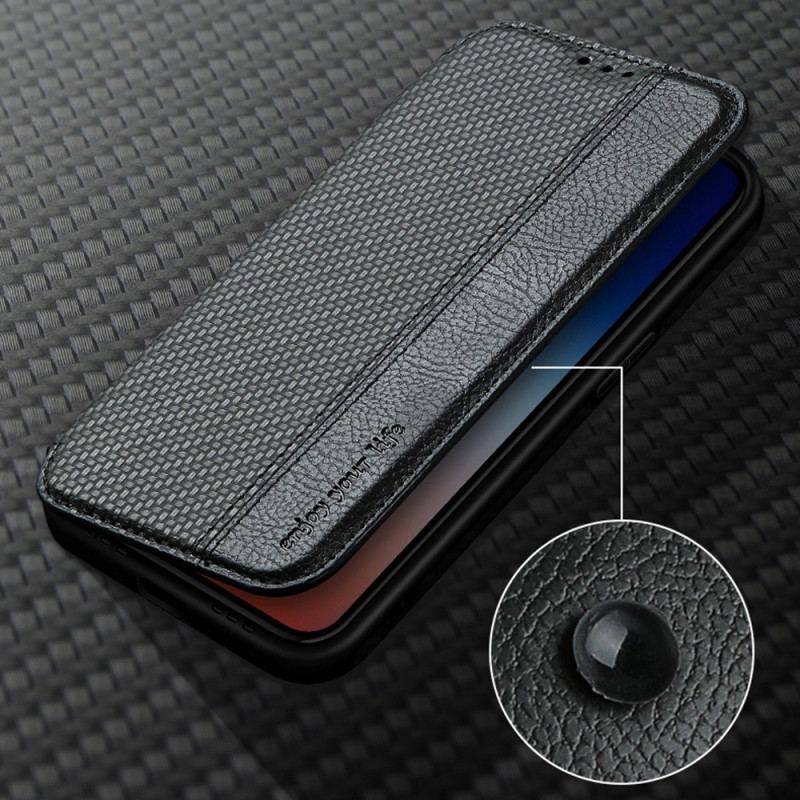 Capa De Celular Para iPhone 14 Pro Max Flip Fecho De Ventosa De Fibra De Carbono