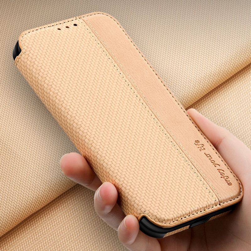 Capa De Celular Para iPhone 14 Pro Max Flip Fecho De Ventosa De Fibra De Carbono