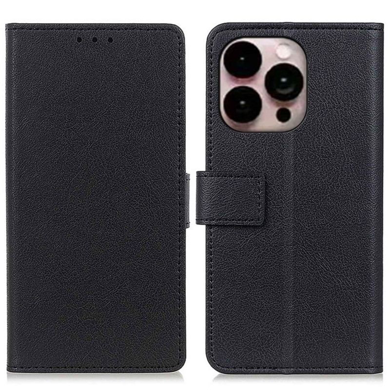 Capa De Couro Para iPhone 14 Pro Max Couro Falso Clássico