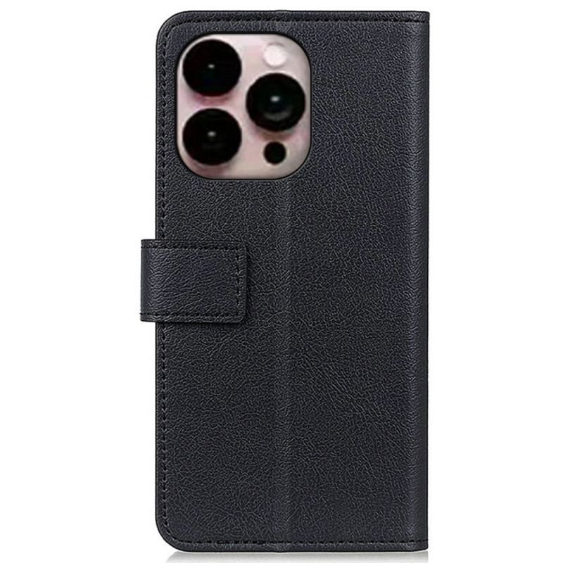 Capa De Couro Para iPhone 14 Pro Max Couro Falso Clássico