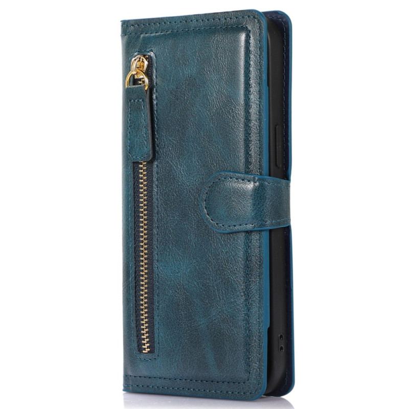 Capa De Couro Para iPhone 14 Pro Max Porta-moedas Frontal