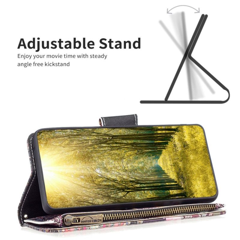 Capa Flip Para iPhone 14 Pro Max Bolso Elefante Com Zíper