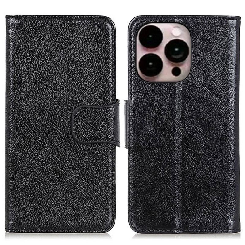 Capa Flip Para iPhone 14 Pro Max Couro Nappa Dividido