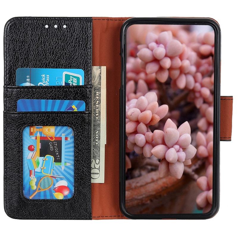 Capa Flip Para iPhone 14 Pro Max Couro Nappa Dividido