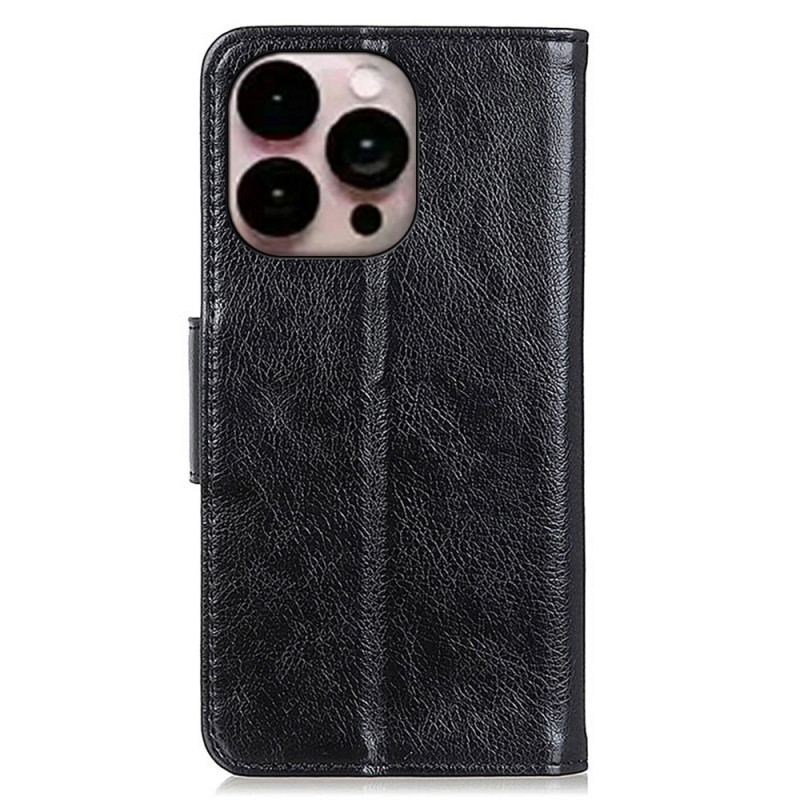 Capa Flip Para iPhone 14 Pro Max Couro Nappa Dividido