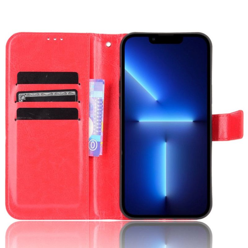 Capa Folio Para iPhone 14 Pro Max Couro Falso Chamativo