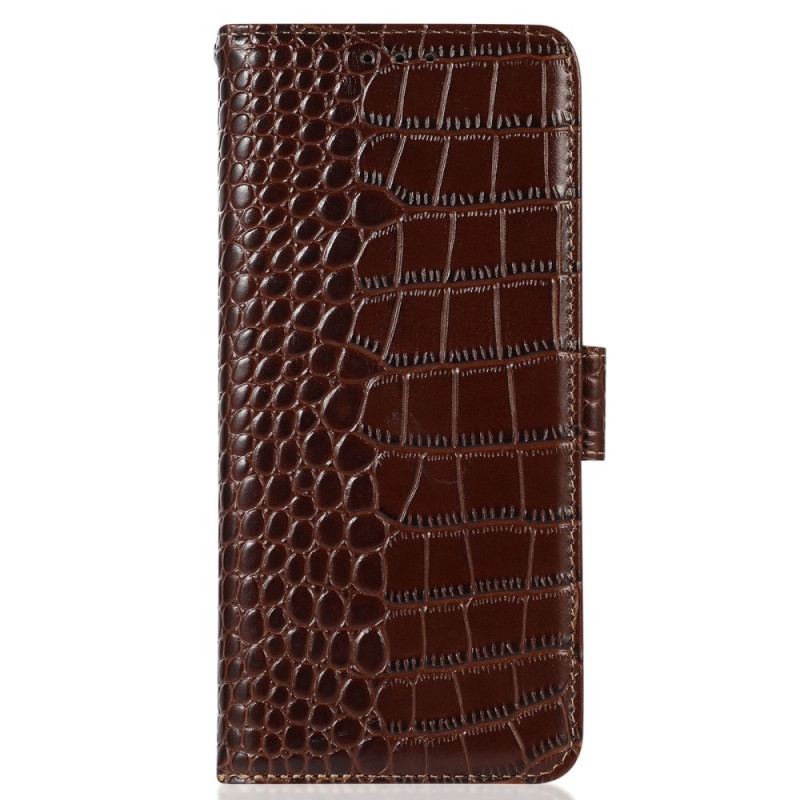 Capa Folio Para iPhone 14 Pro Max Rfid Estilo Crocodilo