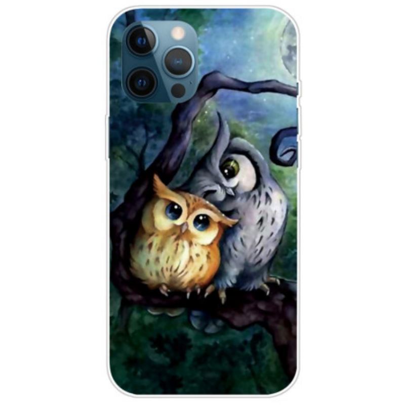 Capa Para iPhone 14 Pro Max Corujas Pintando