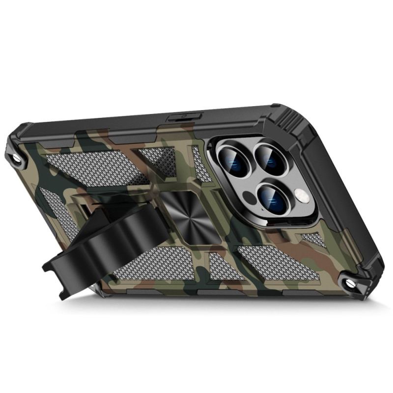 Capa Para iPhone 14 Pro Max Suporte Removível De Camuflagem