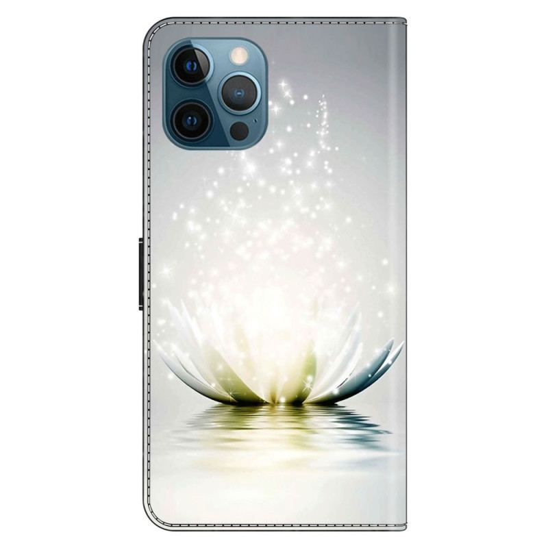 Capa De Couro Para iPhone 15 Pro Lótus