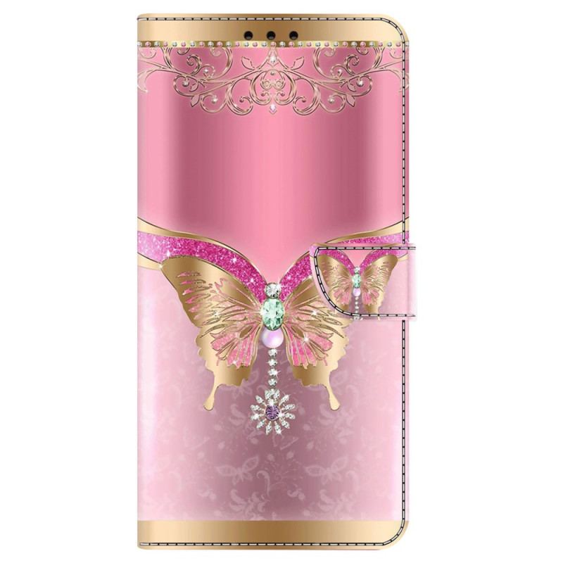 Capa Flip Para iPhone 15 Pro Borboletas Preciosas