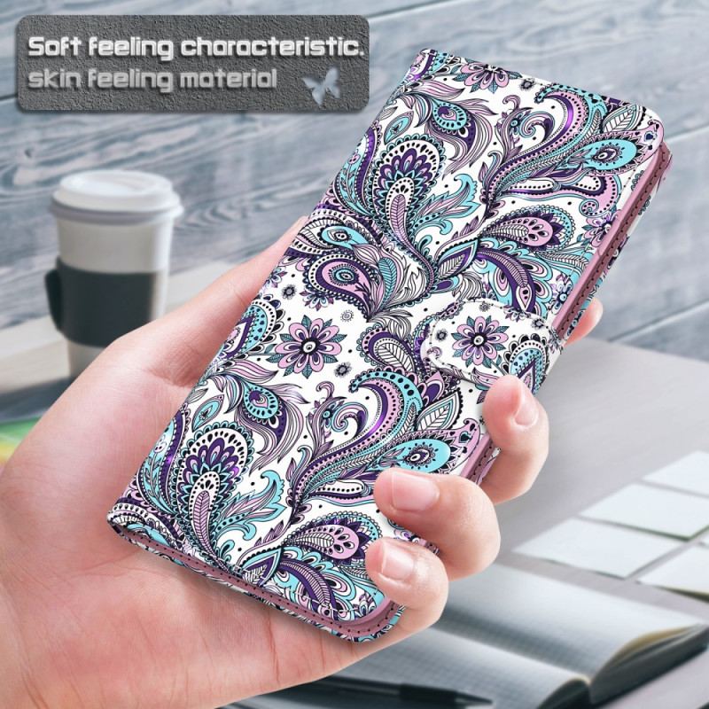 Capa Folio Para iPhone 15 Pro De Cordão Padrão 3d Com Alça