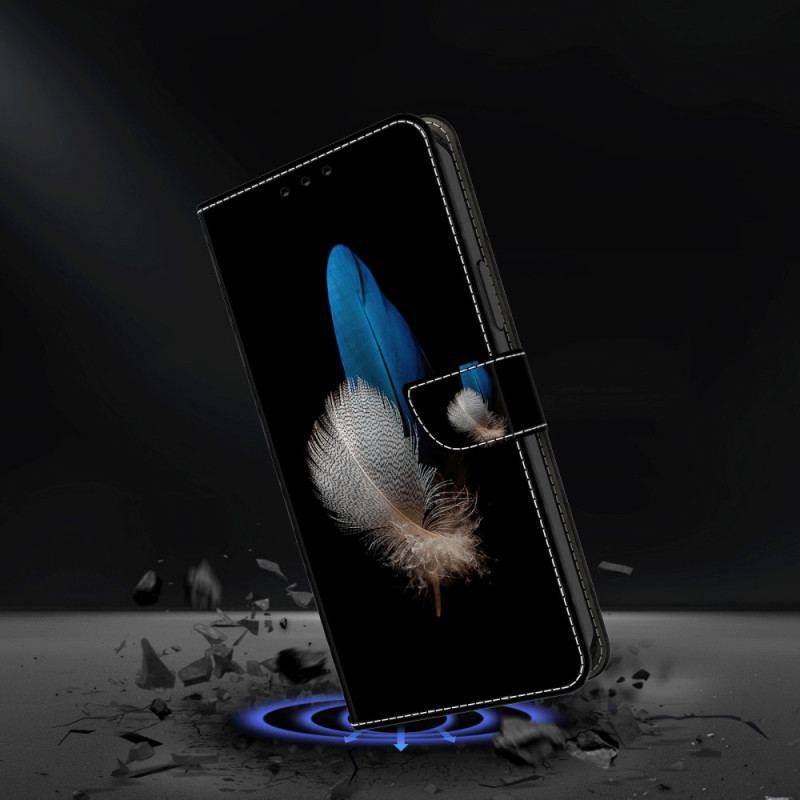 Capa Folio Para iPhone 15 Pro Duas Penas