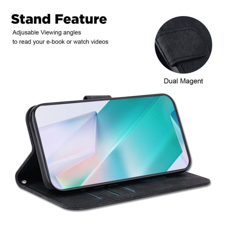 Capa Folio Para iPhone 15 Pro Tigre Fofo