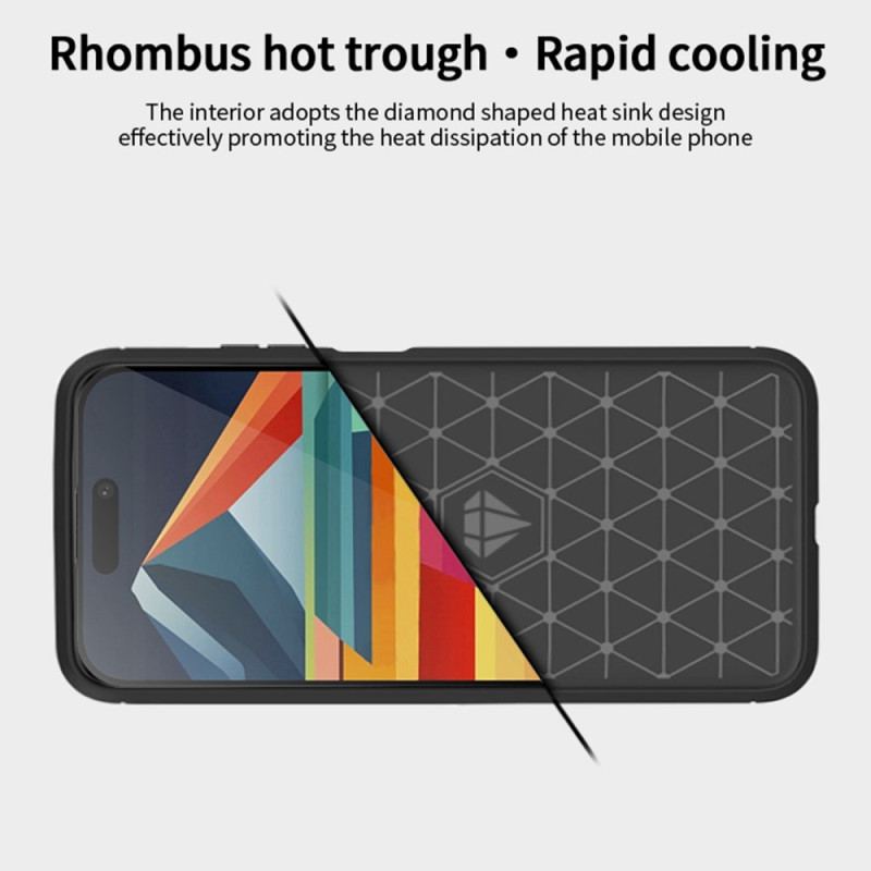 Capa Para iPhone 15 Pro Fibra De Carbono Escovada Mofi