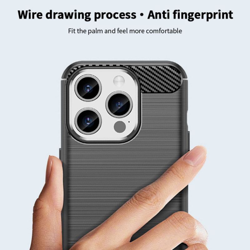 Capa Para iPhone 15 Pro Fibra De Carbono Escovada Mofi