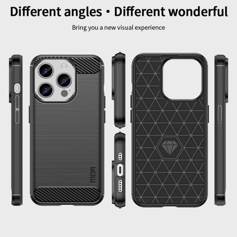 Capa Para iPhone 15 Pro Fibra De Carbono Escovada Mofi