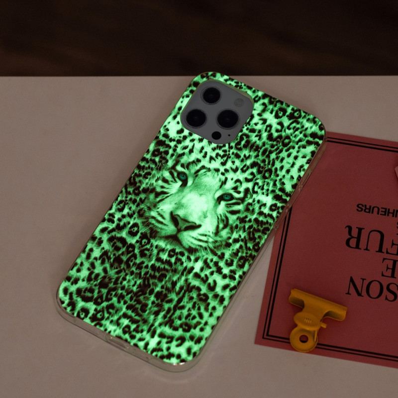Capa Para iPhone 15 Pro Leopardo Fluorescente