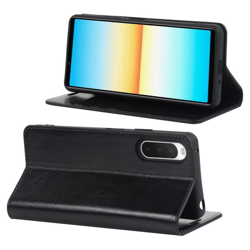 Capa De Celular Para Sony Xperia 10 IV Flip Couro Legitimo