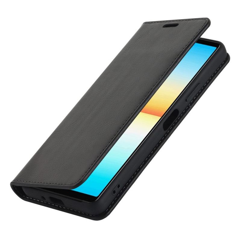 Capa De Celular Para Sony Xperia 10 IV Flip Couro Legitimo