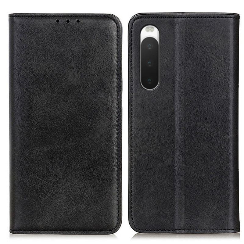 Capa De Celular Para Sony Xperia 10 IV Flip Couro Rachado