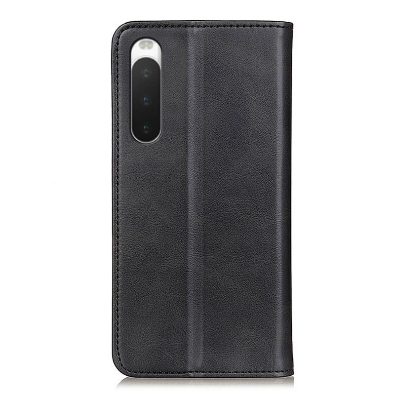 Capa De Celular Para Sony Xperia 10 IV Flip Couro Rachado